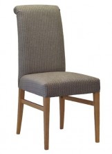 Victoria Roll Back Chair SS05 RB. Stained Timber. Any Fabric Colour